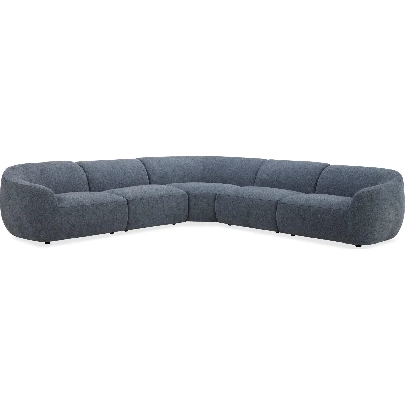 Gabriela 5 Piece Sectional - Mellow Steel Blue