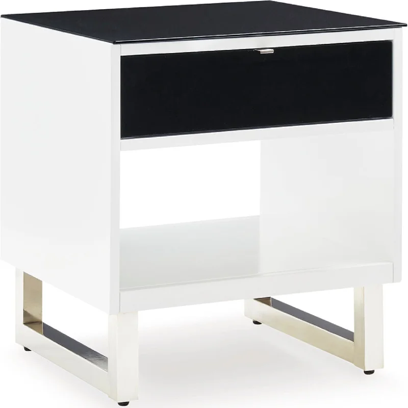 Gardoni End Table - White/Black