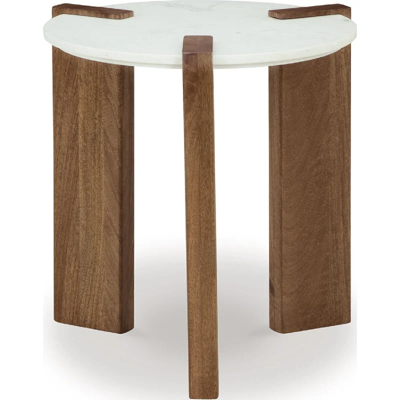 Isanti End Table - White/Brown