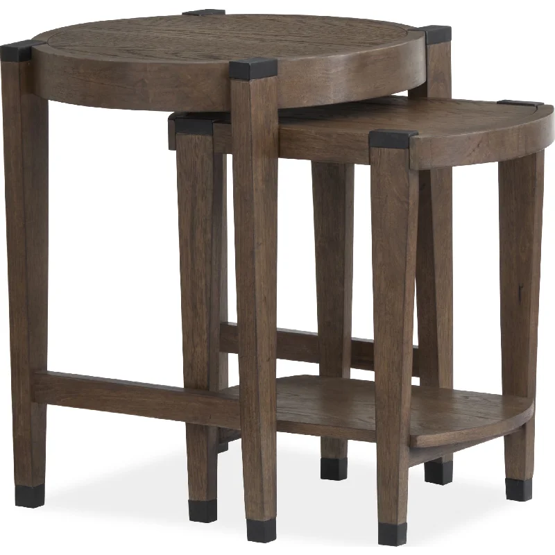 Kaysen Nesting End Table (Set of 2) - Wallaby, Matte Black