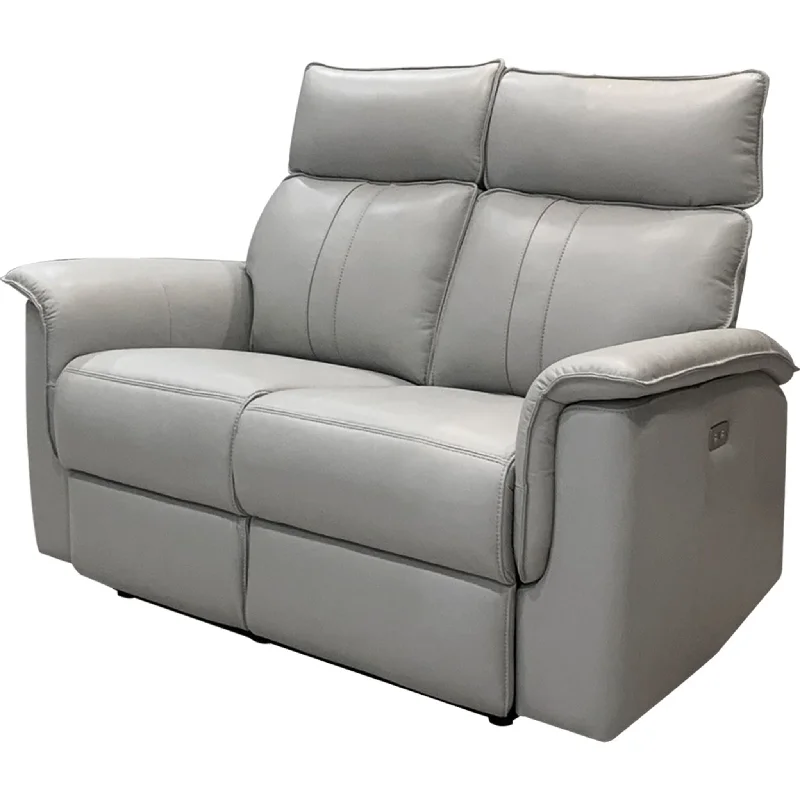 Leo Power Reclining Loveseat - Silver Grey