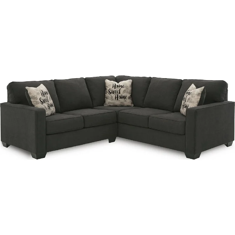 Lucina 2 Piece Sectional - Charcoal