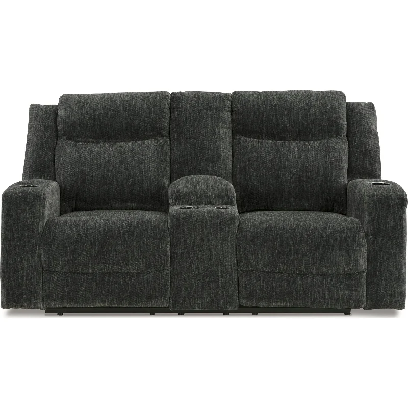 Martinglenn Reclining Loveseat with Console - Ebony