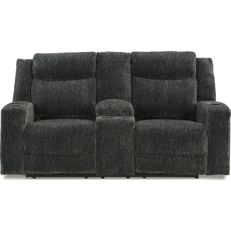 Martinglenn Power Reclining Loveseat w/Console - Ebony