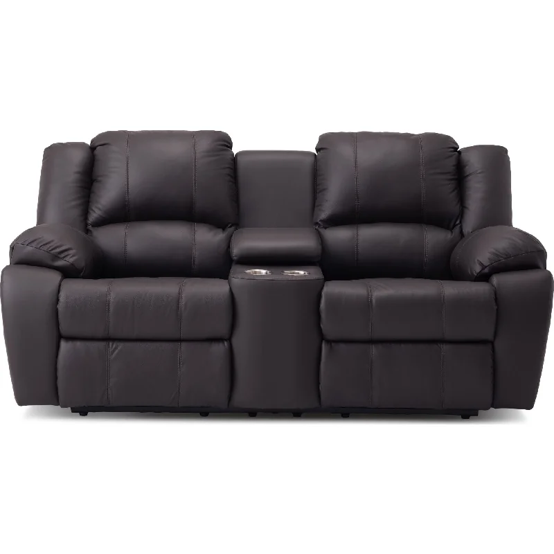 Mira Manual Reclining Loveseat Console with Cupholder