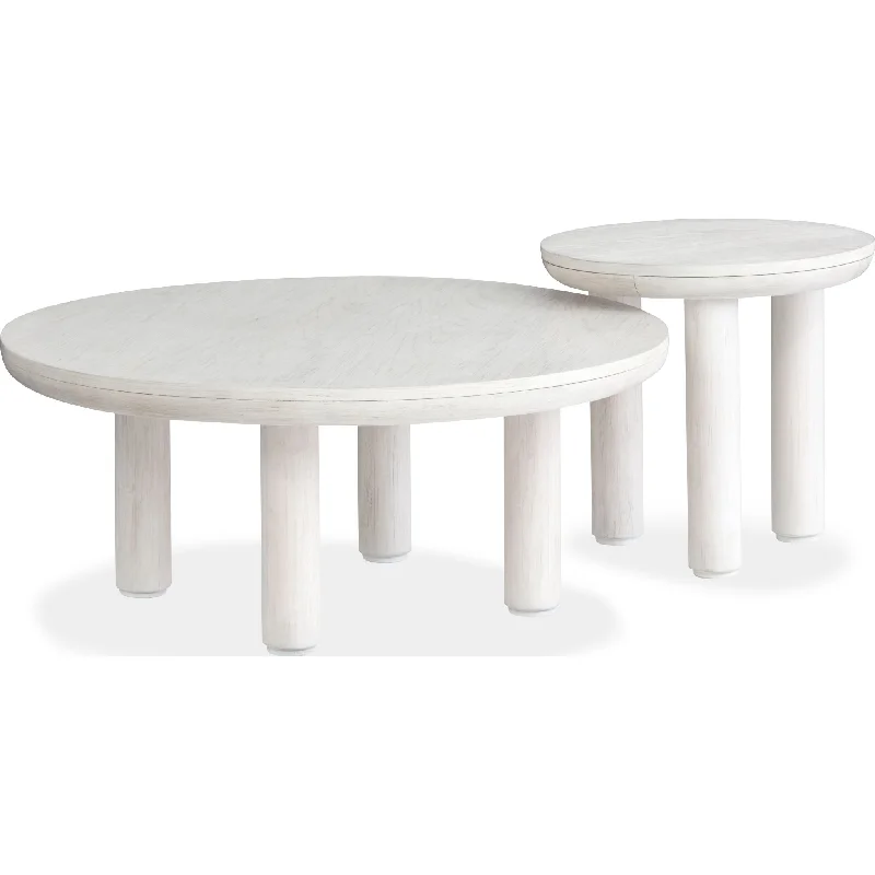 Sunset Cove Nesting Cocktail Table (Set of 2) - Moonlight Pearl