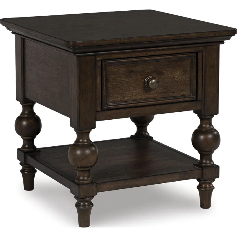 Veramond End Table - Dark Brown