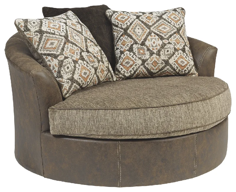 Abalone 9130221 Chocolate Oversized Swivel Accent Chair