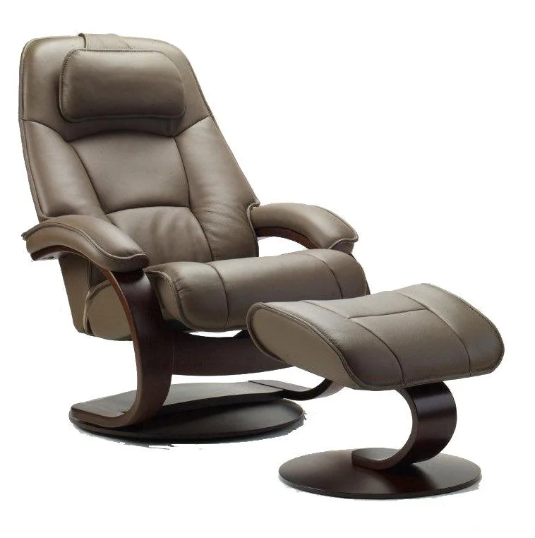 Admiral C Leather Reclining Chair in Safari