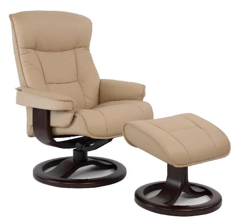 Bergen R Leather Reclining Chair in Sandel