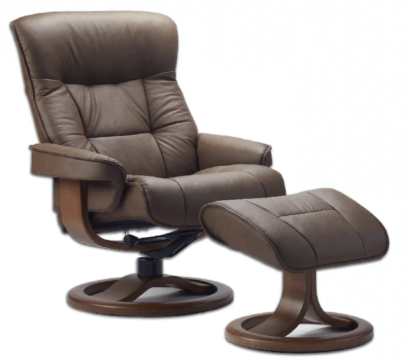 Bergen R Leather Reclining Chair in Cappuccino