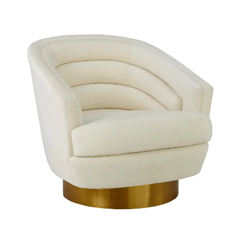 Canova Cream Velvet Swivel Chair