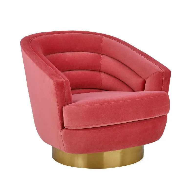 Canova Hot Pink Velvet Swivel Chair