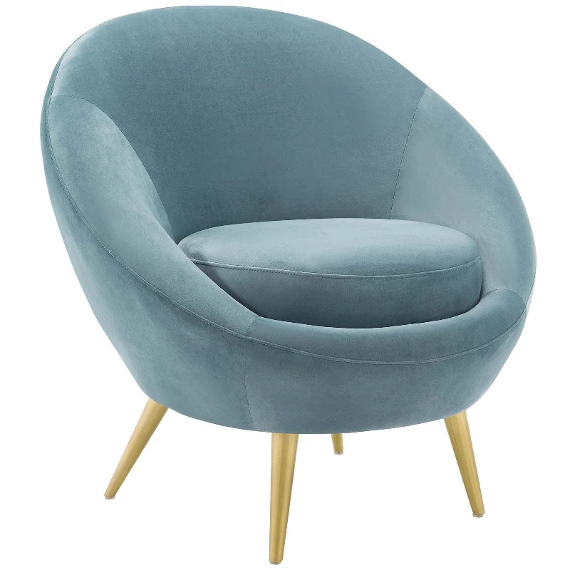 Circa Velvet Accent Chair in Light Blue