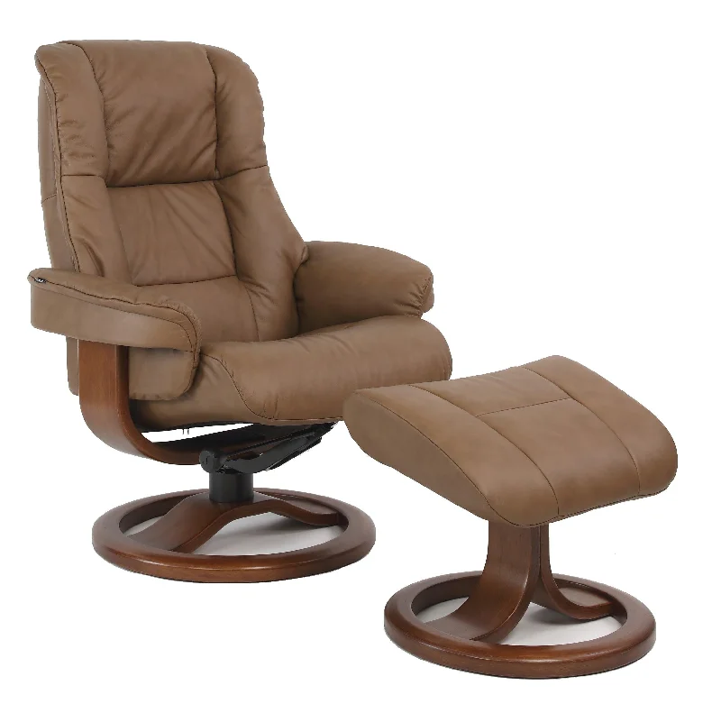 Loen R Leather Reclining Chair in Cappuccino