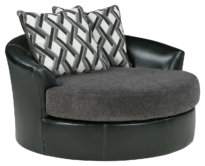 Kumasi 3220221 Smoke Oversized Swivel Accent Chair