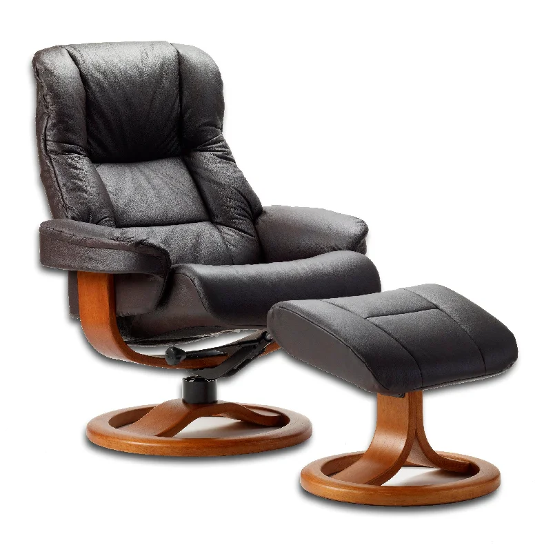 Loen R Leather Reclining Chair in Havana