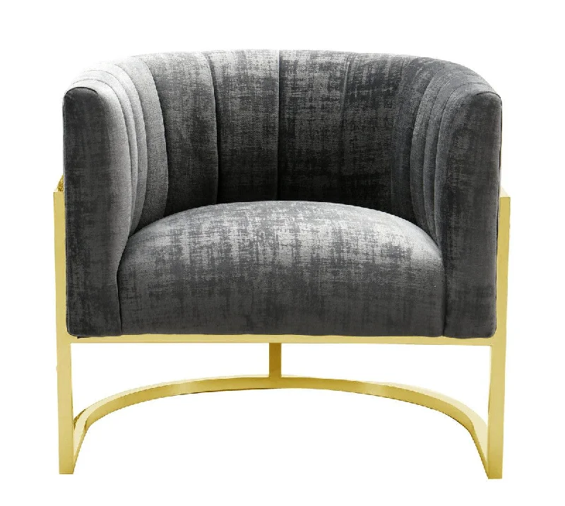 Magna Grey Chair with Gold Base