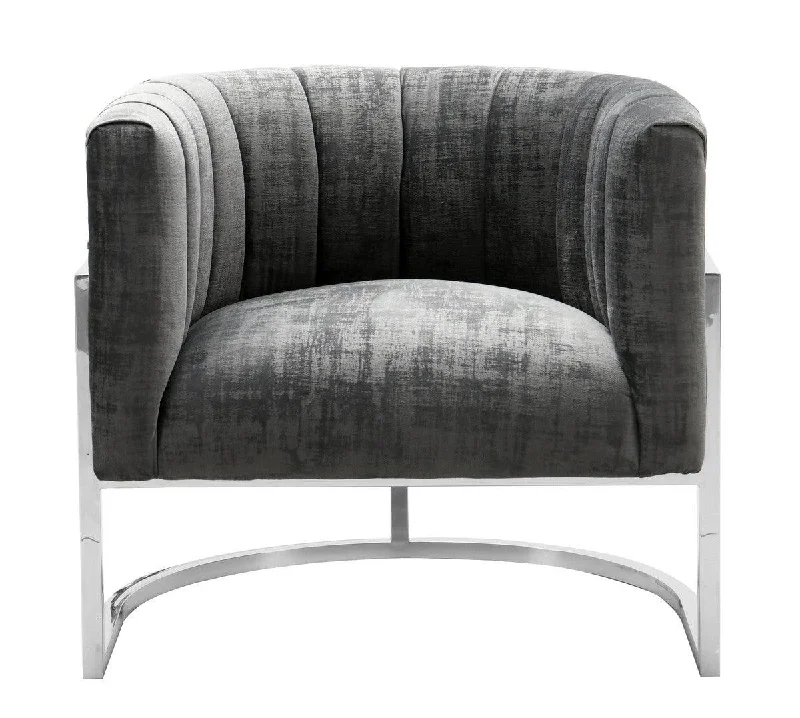 Magna Grey Chair with Silver Base