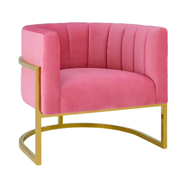 Magna Rose Pink Velvet Chair