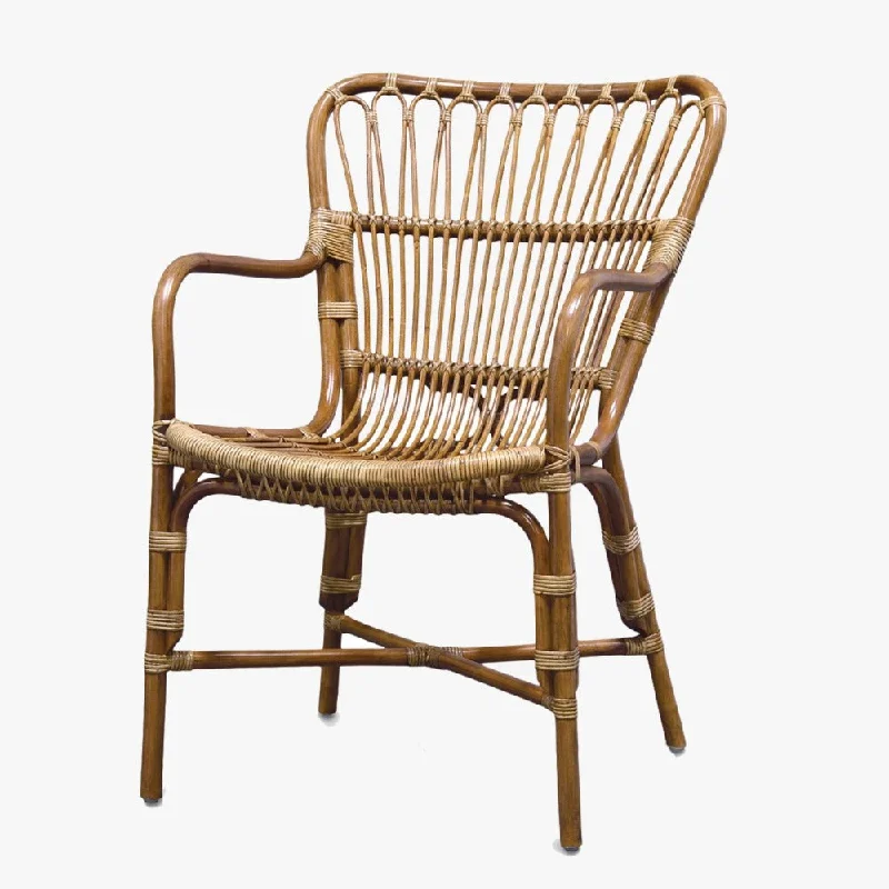 Retro Rattan Dining Arm Chair