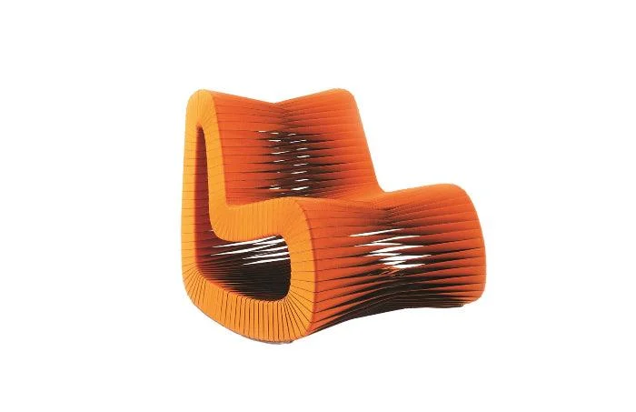 Seat Belt Rocking Chair in Orange