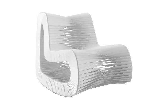 Seat Belt Rocking Chair in White