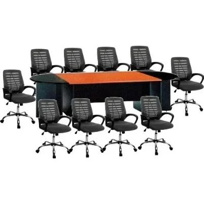 10 Seater Conference Table + 10 Victory mesh chairs