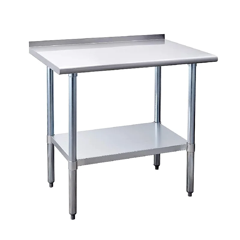 Stainless Steel Work Table for Prep & Work 24 x 30 Inches Heavy Duty Table with Undershelf and Galvanized Legs for Restaurant, Home and Hotel