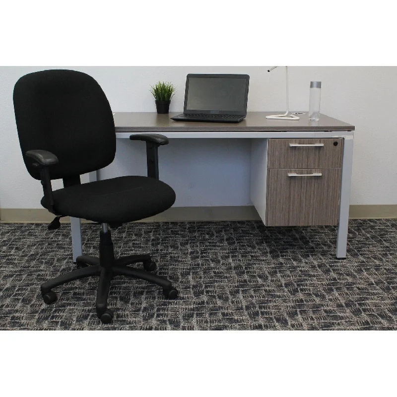 Boss Black Fabric Task Chair With Adjustable Arms