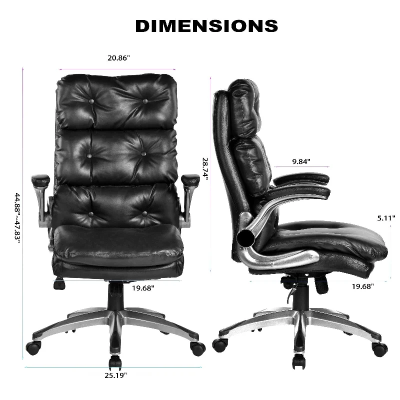 Comfort Swivel Home Office Task Chair High Back Executive Chair with Flip-Up Armrests, 360 Swivel Wheels, Adjustable Height