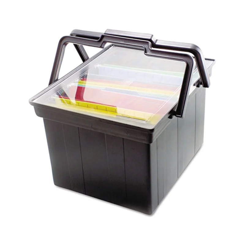 Companion Portable File w/ See-Thru Lid, 17"w x 14"d x 11"h, Letter/Legal, Black