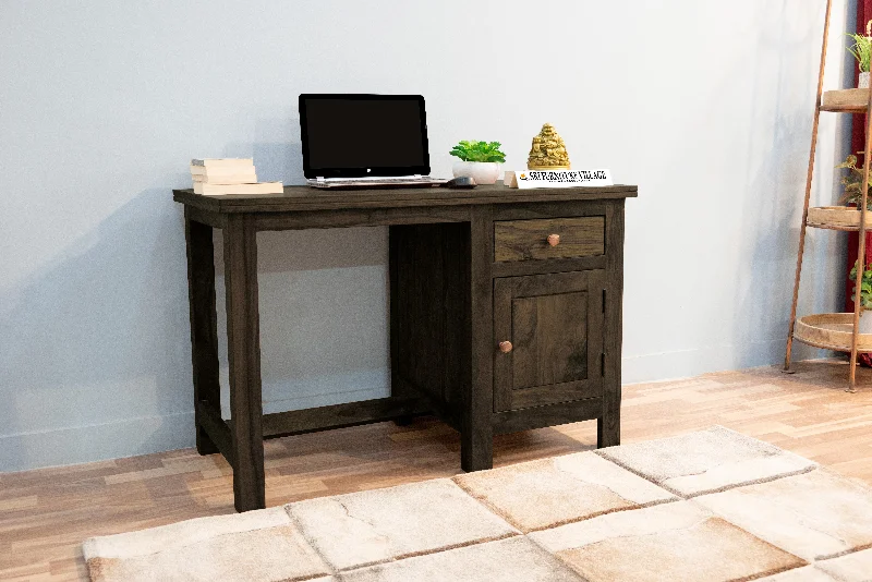 Dwell Study Table With Storage (Stone Finish) - 7026