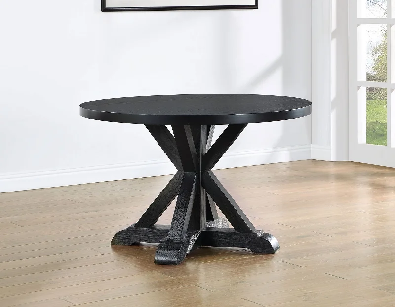 Molly 48-inch Round Dining Table, Black