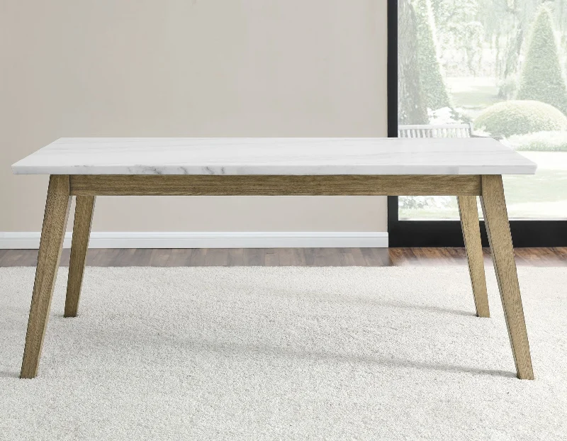 Vida 72″ White Marble Top Dining Table