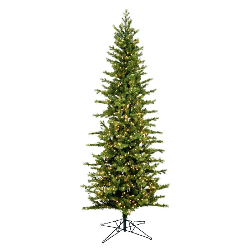 12' x 54" Moutauk Pine Artificial Christmas Pencil Tree Clear Dura-lit Lights