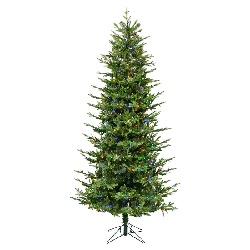 12' x 68" Fir Artificial Xmas Tree Colored Dura-Lit LED Mini Lights