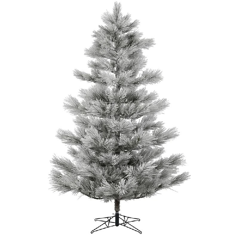 12' x 74" Flocked Alder Long Needle Pine Artificial Christmas Tree Unlit