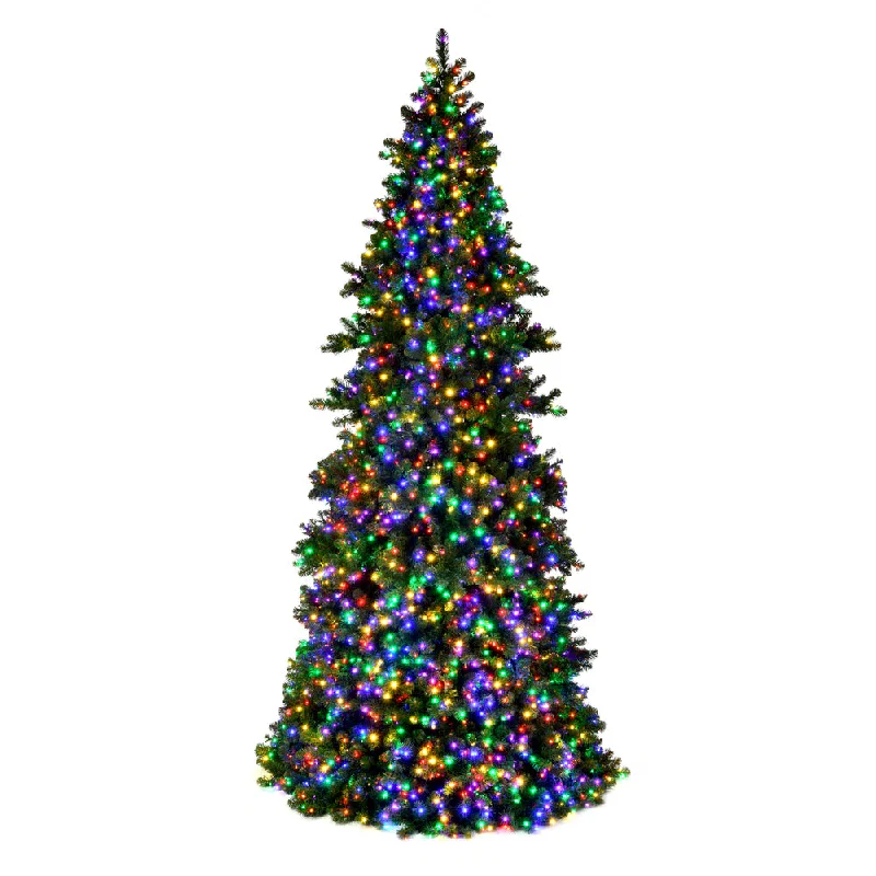 18'x86" Artificial Pre-Lit Slim Grand Teton Frame Tree with Colored LED Light