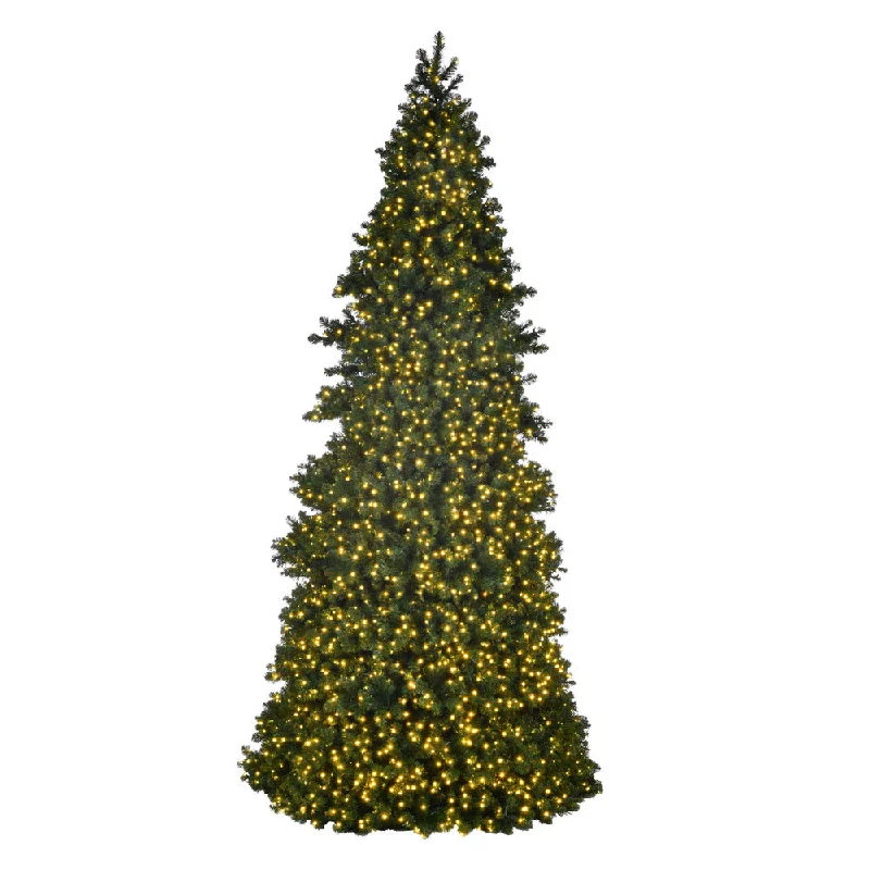 30'x124" Artificial Pre-Lit Slim Grand Teton Frame Tree with LED Colored Light