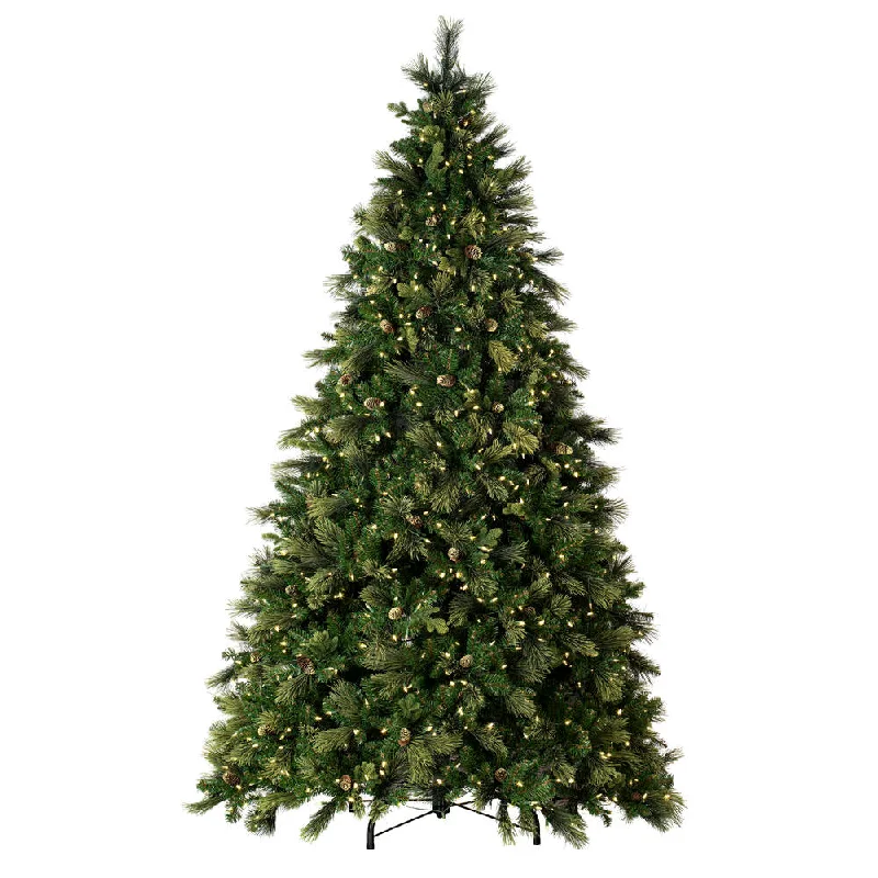 9' x 74" Emerald Mixed Fir Artificial Christmas Tree with Warm White LED.