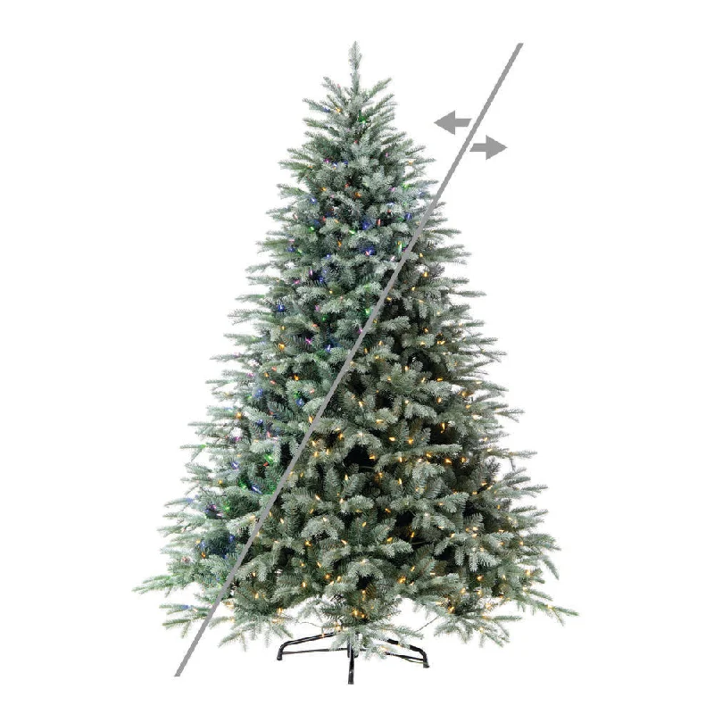 9'x76" Imperial Blue Spruce Artificial Xmas Tree LED Color Changing Mini Lights