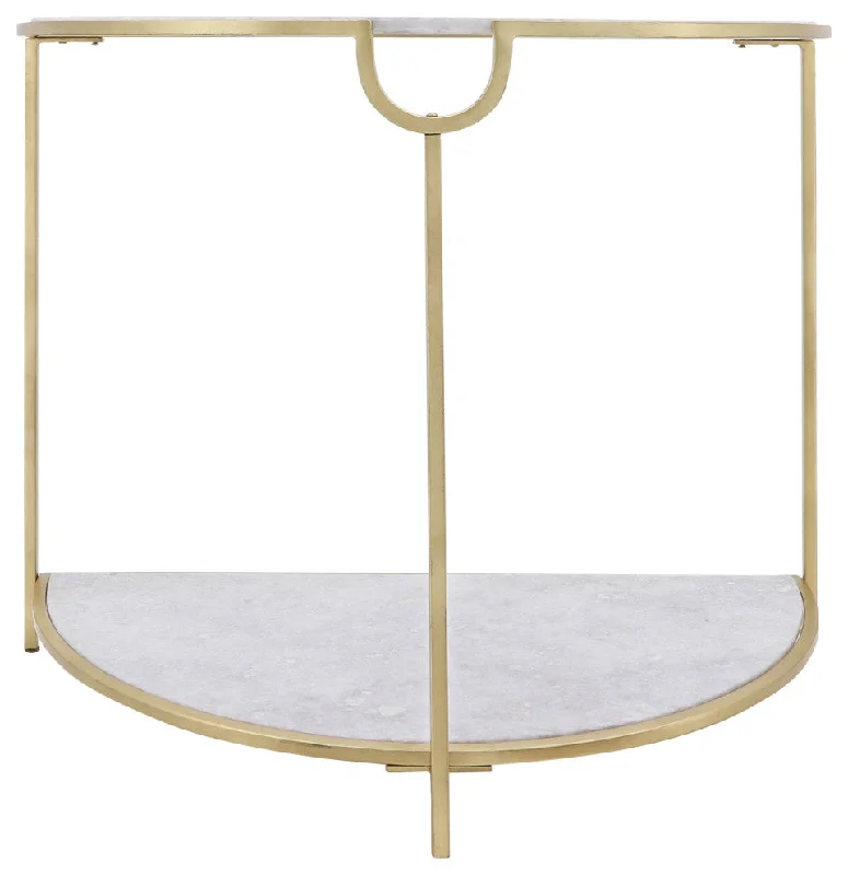 Sagebrook Home 16688-02 Marble, 30" Console, White/Gold