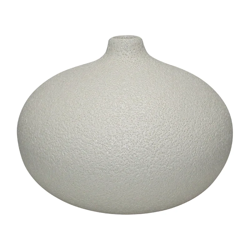 Sagebrook Home 18473-01 Ceramic, 5" Round Volcanic Vase, Cotton