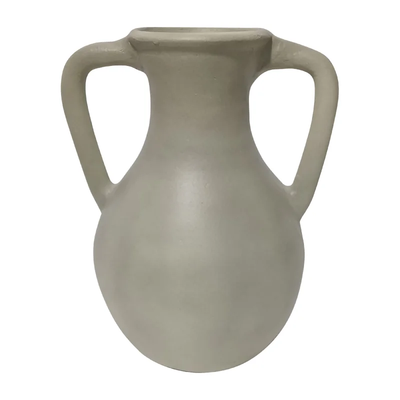 Sagebrook Home 18702-02 Terracotta, 11" Jug Vase with Handles, Sage Green