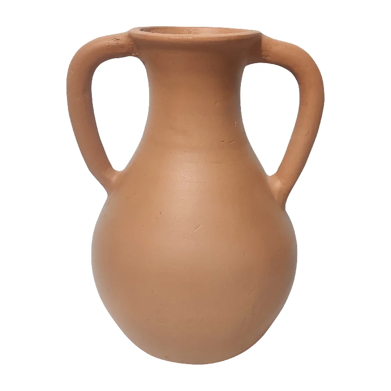 Sagebrook Home 18702-04 Terracotta, 11" Jug Vase with Handles, Natural