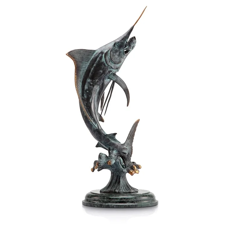 SPI Home 30814 Brass Sweet Success Marlin Sculpture - Home Decor