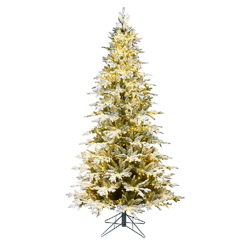 Vickerman 10' x 63" Flocked Kamas Fraser Tree Warm White Low Voltage 3MM LED