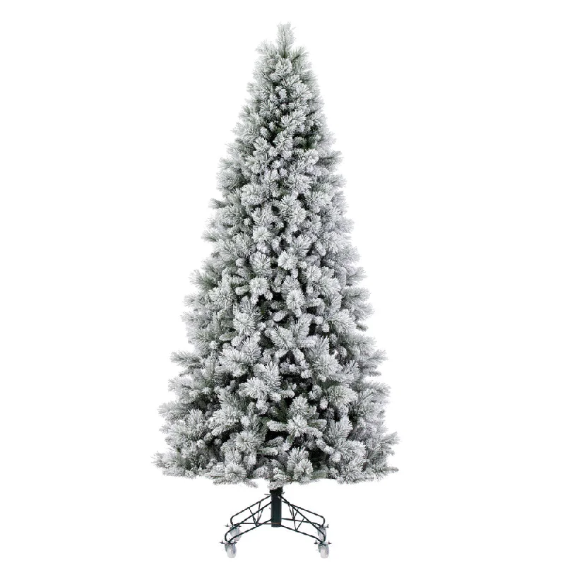 Vickerman 12' x 64" Flocked Jackson Pine Artificial Unlit Christmas Tree.