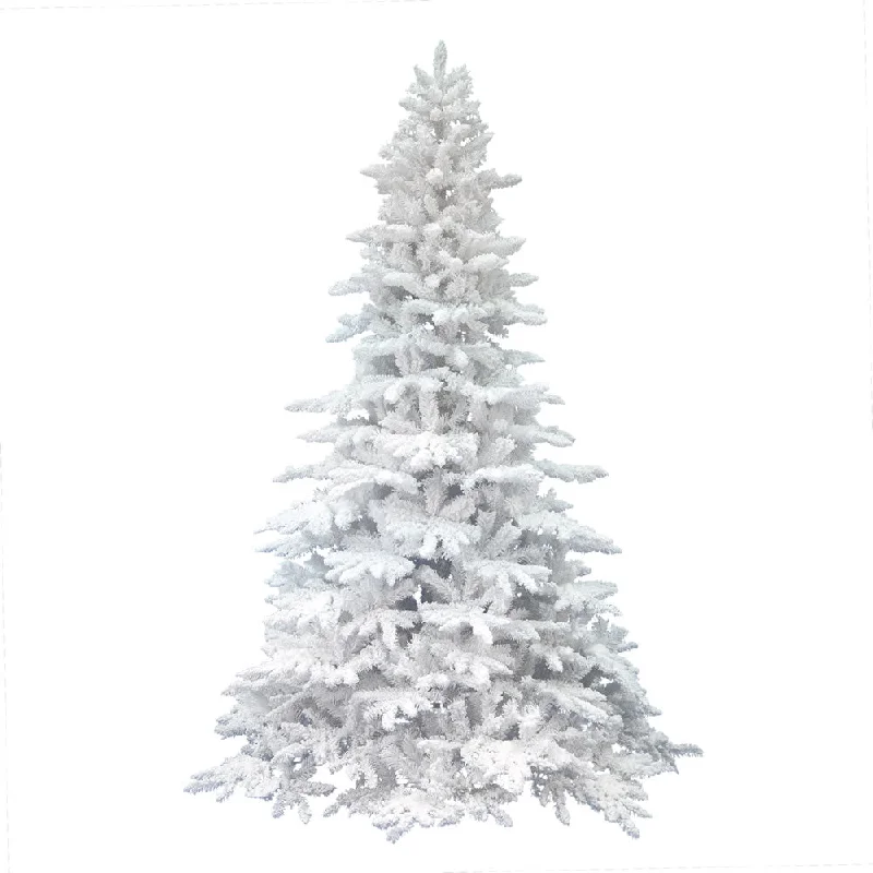 Vickerman  14' Flocked White Spruce Artificial Christmas Tree Unlit